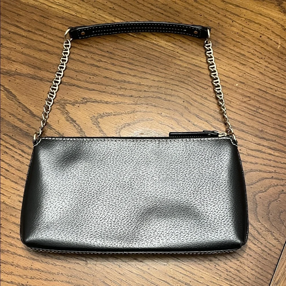 Kate Spade‎ Black Leather Zip Chain Baguette Bag